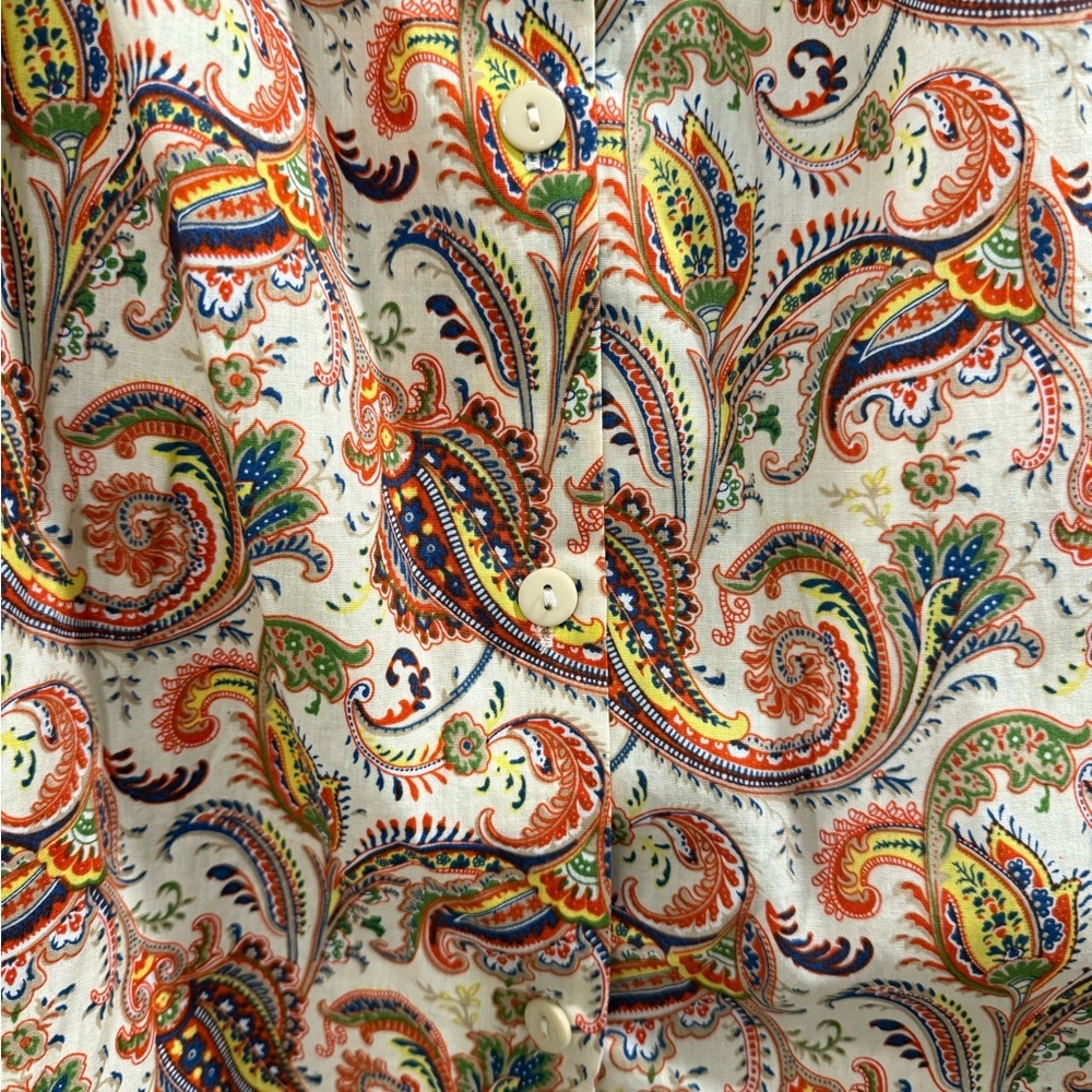 Umgee Multi Color A-Line Button Down Tie Front Pa… - image 2